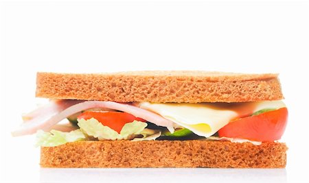 Fresh sandwich isolated on white Stock Photo - Budget Royalty-Free & Subscription, Code: 400-04678929