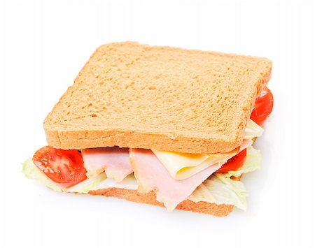 Fresh sandwich isolated on white Photographie de stock - Aubaine LD & Abonnement, Code: 400-04678922