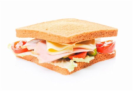Fresh sandwich isolated on white Photographie de stock - Aubaine LD & Abonnement, Code: 400-04678923