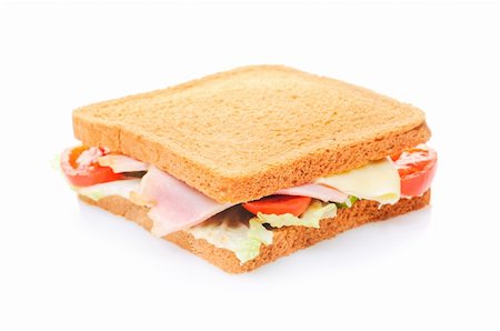 Fresh sandwich isolated on white Photographie de stock - Aubaine LD & Abonnement, Code: 400-04678937