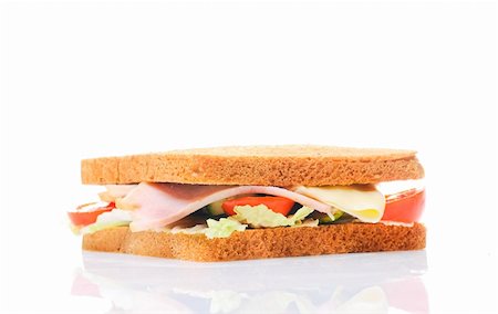 Fresh sandwich isolated on white Stock Photo - Budget Royalty-Free & Subscription, Code: 400-04678931