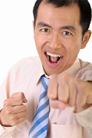 simsearch:400-04639378,k - Businessman fighting by fist on white background. Stock Photo - Budget Royalty-Free & Subscription, Code: 400-04679093