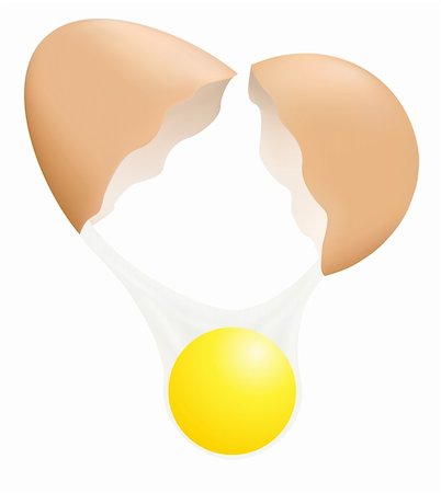 simsearch:400-06640932,k - Vector illustration of a broken egg with yolk Stock Photo - Budget Royalty-Free & Subscription, Code: 400-04679225