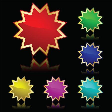 simsearch:400-07212658,k - vector popular color buttons star for internet Stock Photo - Budget Royalty-Free & Subscription, Code: 400-04679321