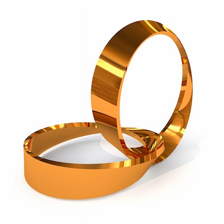 engagement shadow - Pair of golden wedding rings twisted together with shadow Stock Photo - Budget Royalty-Free & Subscription, Code: 400-04679633