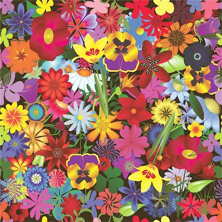 simsearch:400-04079769,k - Seamless colorful floral background. Repeat many times Stock Photo - Budget Royalty-Free & Subscription, Code: 400-04679760