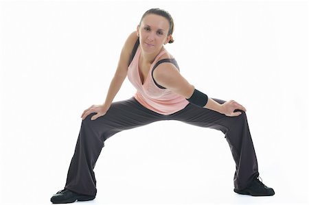 simsearch:400-05908717,k - young healthy woman exercise fitness isolated on white Foto de stock - Super Valor sin royalties y Suscripción, Código: 400-04670312