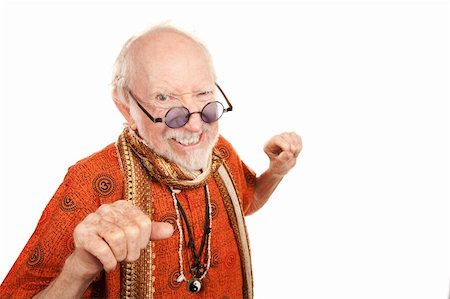 simsearch:400-04172718,k - Funny senior new age man throwing a punch Stock Photo - Budget Royalty-Free & Subscription, Code: 400-04670419