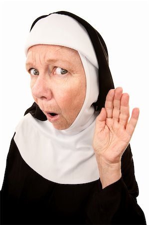 sibling sad - Funny Nun with Shocked Expression on her Face Stock Photo - Budget Royalty-Free & Subscription, Code: 400-04670441