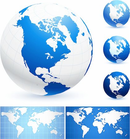 Globes and World Maps Original Vector Illustration Globes and Maps Ideal for Business Concepts Fotografie stock - Microstock e Abbonamento, Codice: 400-04670688