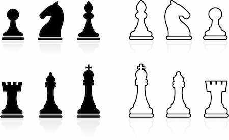 Original vector illustration: Simple Chess set collection Fotografie stock - Microstock e Abbonamento, Codice: 400-04670720