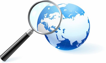 Globe under magnifying glass Original Vector Illustration Globes and Maps Ideal for Business Concepts Stock Photo - Budget Royalty-Free & Subscription, Code: 400-04670739