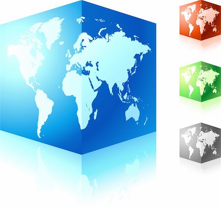 cubic globe set Original Vector Illustration Globes and Maps Ideal for Business Concepts Stock Photo - Budget Royalty-Free & Subscription, Code: 400-04670755