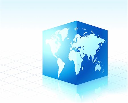 simsearch:400-07444842,k - Square globe cube Original Vector Illustration Globes and Maps Ideal for Business Concepts Foto de stock - Super Valor sin royalties y Suscripción, Código: 400-04670756