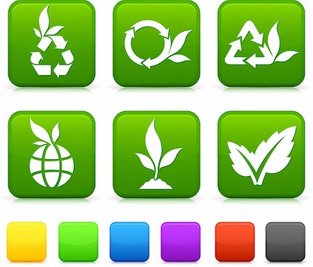 simsearch:400-04776576,k - Nature Environment icons on square internet buttons Original vector Illustration Stock Photo - Budget Royalty-Free & Subscription, Code: 400-04670765