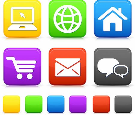 simsearch:400-07771781,k - Internet Icons on Square Buttons Original vector Illustration Stock Photo - Budget Royalty-Free & Subscription, Code: 400-04670766
