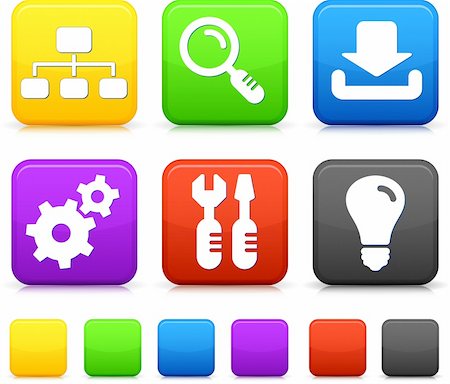 simsearch:400-05008263,k - Internet Icons on Square Buttons Original vector Illustration Stock Photo - Budget Royalty-Free & Subscription, Code: 400-04670767