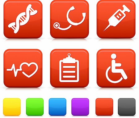 simsearch:400-04776576,k - Medical Icons on Square Internet Buttons Original vector Illustration Stock Photo - Budget Royalty-Free & Subscription, Code: 400-04670769