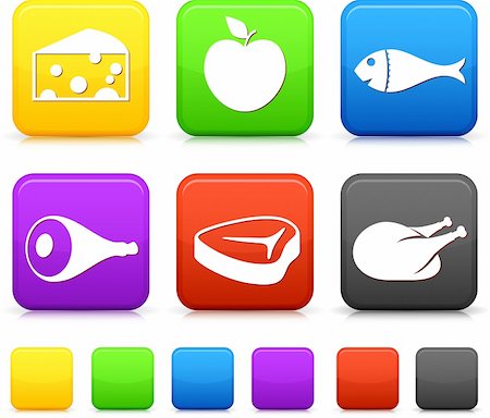 simsearch:400-04776576,k - Food Icond on Square Internet Buttons Original vector Illustration Stock Photo - Budget Royalty-Free & Subscription, Code: 400-04670761
