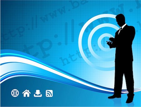 simsearch:400-07325408,k - Origianl Vector Illustration: Wireless internet background with modern businessman File is AI8 compatible Stock Photo - Budget Royalty-Free & Subscription, Code: 400-04670786
