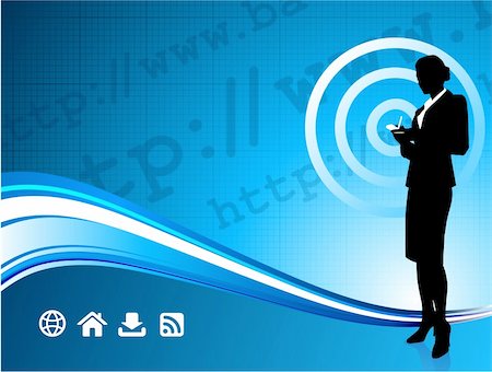 radiowelle - Origianl Vector Illustration: Wireless internet background with modern businesswoman File is AI8 compatible Stockbilder - Microstock & Abonnement, Bildnummer: 400-04670787