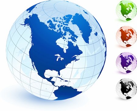 simsearch:400-07444842,k - Multi Colored Globe set Original Vector Illustration Globes and Maps Ideal for Business Concepts Foto de stock - Super Valor sin royalties y Suscripción, Código: 400-04670822