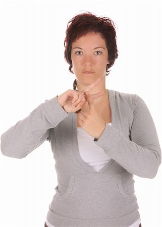 beauty young deaf person hand demonstrating, "F" in the alphabet of signs Stock Photo - Budget Royalty-Free & Subscription, Code: 400-04670856