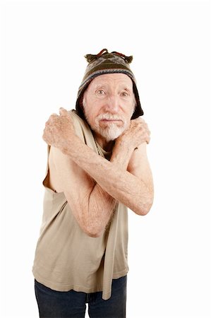 simsearch:400-04670518,k - Ragged elderly man in t-shirt and knit cap Stock Photo - Budget Royalty-Free & Subscription, Code: 400-04671076