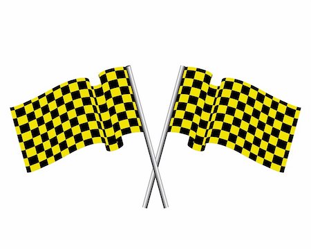 Yellow and black checked racing flag. Vector illustration. Stock Photo - Budget Royalty-Free & Subscription, Code: 400-04671085