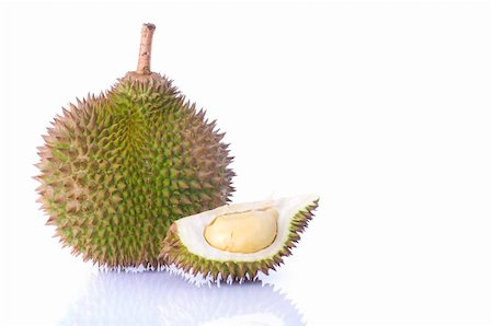 durião - tropical fruit durian with white background Foto de stock - Royalty-Free Super Valor e Assinatura, Número: 400-04671170