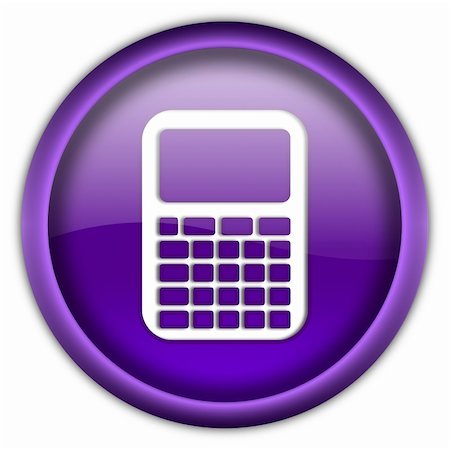 simsearch:400-04671421,k - Glossy calculator icon button isolated over white background Stock Photo - Budget Royalty-Free & Subscription, Code: 400-04671386