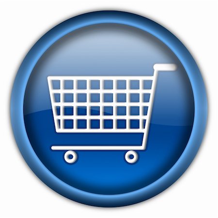 simsearch:400-04442555,k - Shopping cart round glossy button isolated over white background Photographie de stock - Aubaine LD & Abonnement, Code: 400-04671387