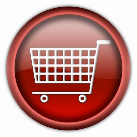 simsearch:400-04671421,k - Shopping cart round glossy button isolated over white background Stock Photo - Budget Royalty-Free & Subscription, Code: 400-04671389