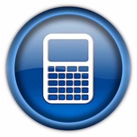 simsearch:400-04671421,k - Glossy calculator icon button isolated over white background Stock Photo - Budget Royalty-Free & Subscription, Code: 400-04671383