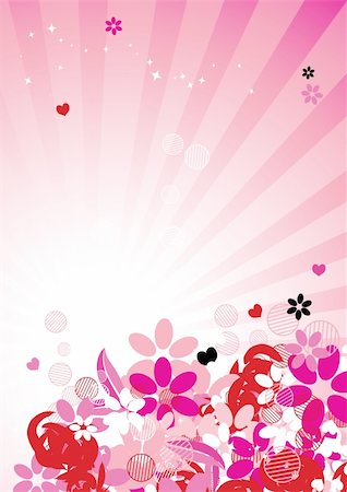 simsearch:400-07552577,k - Pink floral background for your design Photographie de stock - Aubaine LD & Abonnement, Code: 400-04671571