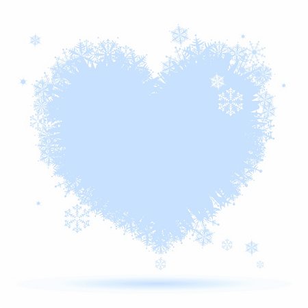 simsearch:400-05380726,k - I like winter! Heart shape of snowflakes Stock Photo - Budget Royalty-Free & Subscription, Code: 400-04671582