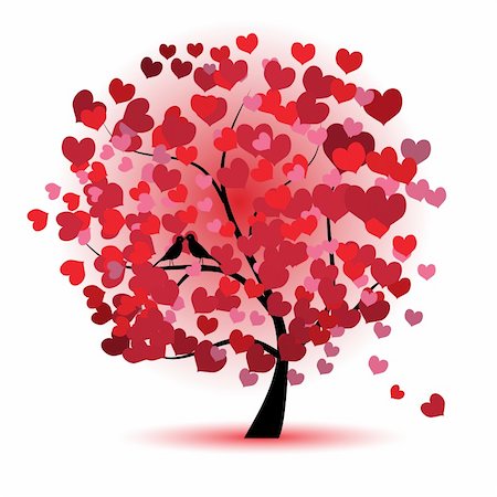 simsearch:400-05902207,k - Valentine tree, love, leaf from hearts Stock Photo - Budget Royalty-Free & Subscription, Code: 400-04671604