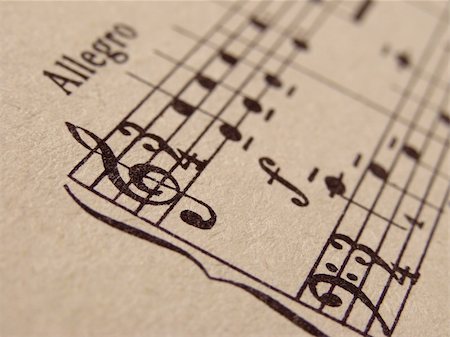 shallow DOF old sheets of musical notes fragment Stock Photo - Budget Royalty-Free & Subscription, Code: 400-04671636