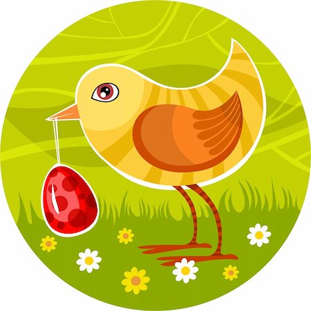 simsearch:400-04166441,k - Vector illustration of a cute easter bird Foto de stock - Super Valor sin royalties y Suscripción, Código: 400-04671638