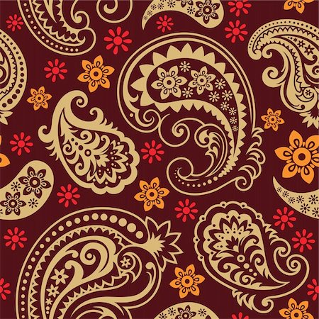 sanyal (artist) - Seamless background from a paisley ornament, Fashionable modern wallpaper or textile Fotografie stock - Microstock e Abbonamento, Codice: 400-04671711