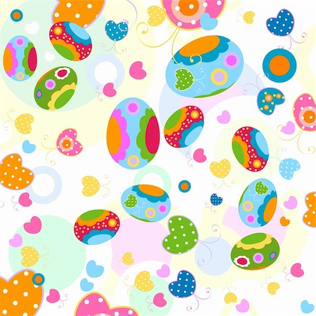 simsearch:400-04666588,k - easter eggs and butterflies pattern Stock Photo - Budget Royalty-Free & Subscription, Code: 400-04672016