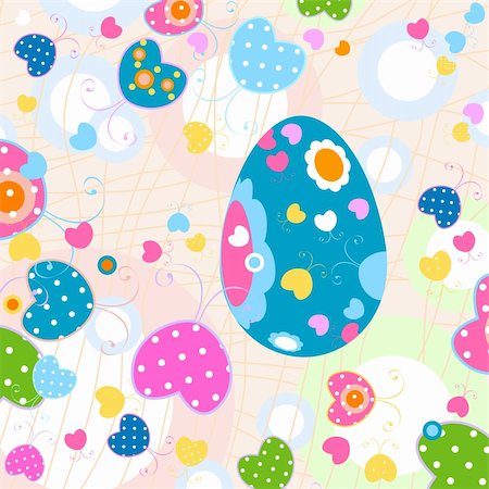 simsearch:400-04666588,k - easter eggs and butterflies pattern Stock Photo - Budget Royalty-Free & Subscription, Code: 400-04672018