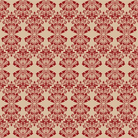 simsearch:400-04747052,k - Seamless tiled Damask style wallpaper background Stock Photo - Budget Royalty-Free & Subscription, Code: 400-04672199