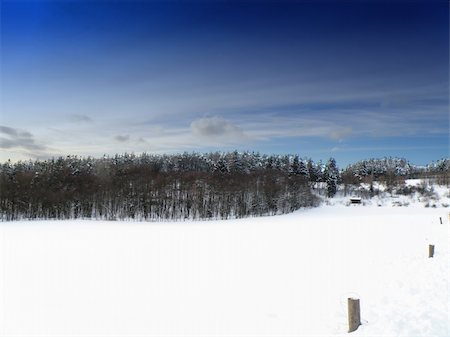simsearch:400-07184753,k - winter landscape with trees and blue sky Stock Photo - Budget Royalty-Free & Subscription, Code: 400-04672209