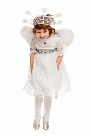 simsearch:400-07615708,k - Girl in white dress with angel wings Stock Photo - Budget Royalty-Free & Subscription, Code: 400-04672297