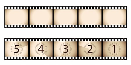 Sepia film strip and countdown, part of my film collection. Stockbilder - Microstock & Abonnement, Bildnummer: 400-04672366