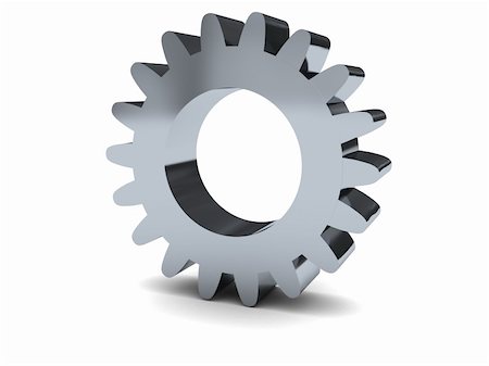 3d illustration of steel gear wheel over white background Stock Photo - Budget Royalty-Free & Subscription, Code: 400-04672495