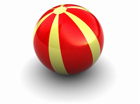 3d illustration of colorful beach ball over white background Stock Photo - Budget Royalty-Free & Subscription, Code: 400-04672493