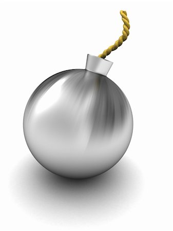 3d illustration of stainless steel bomb over white background Stock Photo - Budget Royalty-Free & Subscription, Code: 400-04672503