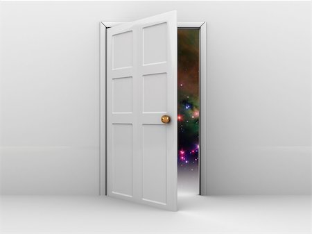 3d illustration of opened door with space inside Stock Photo - Budget Royalty-Free & Subscription, Code: 400-04672584